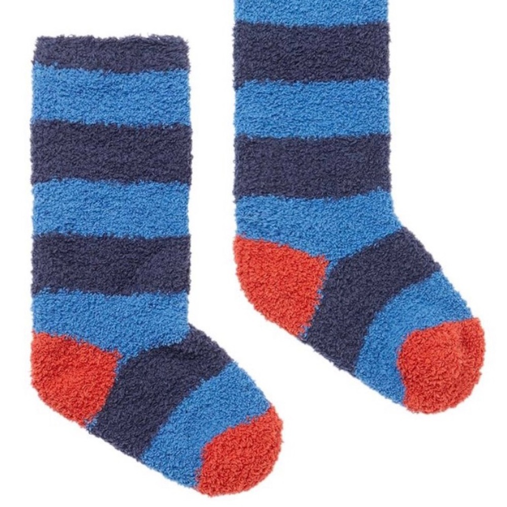 JOULES FLUFFY CHILDRENS SOCK: STRIPES SIZE 11-13